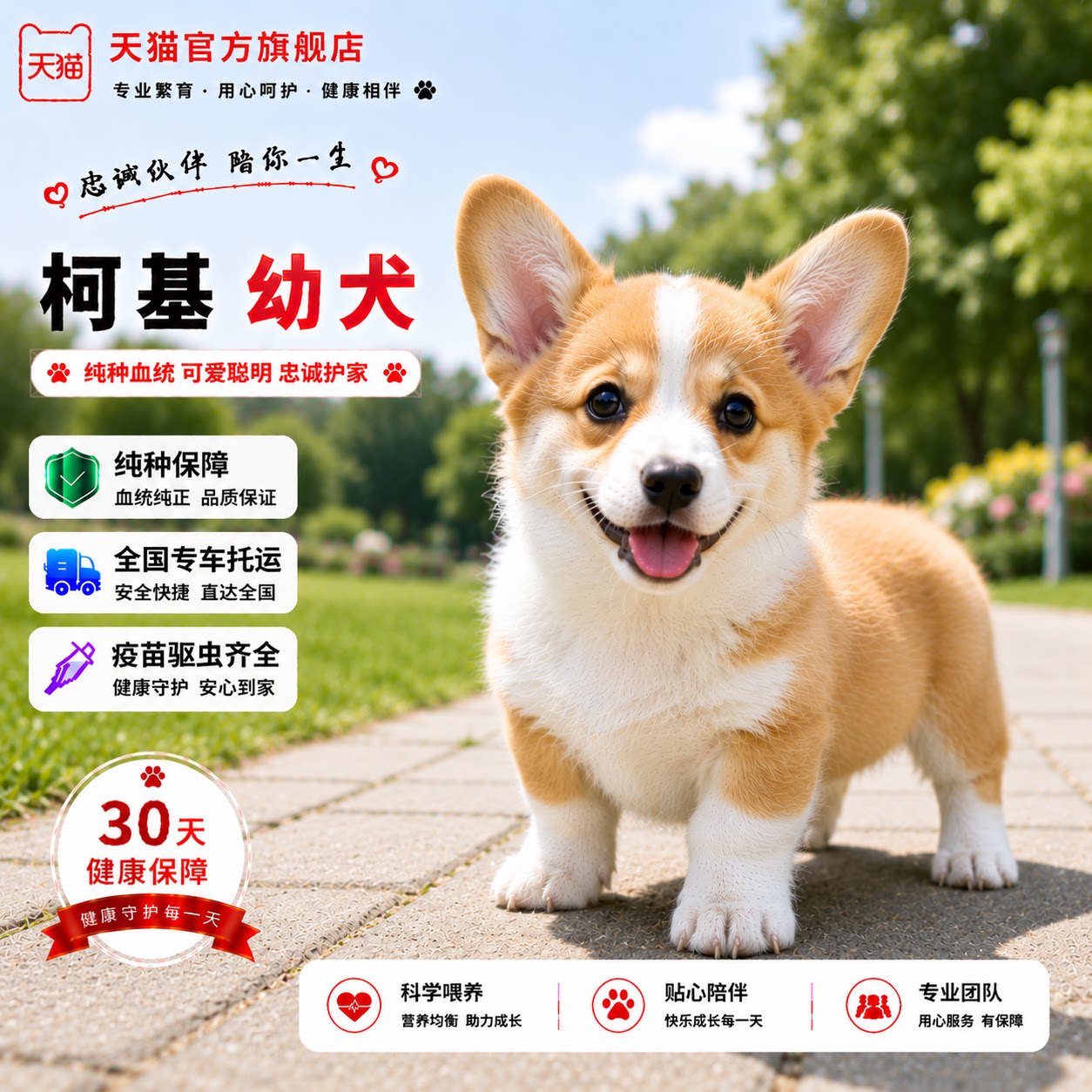 纯种柯基幼犬不掉毛小型犬活体黑白小短腿狗狗威尔士超萌小狗活物