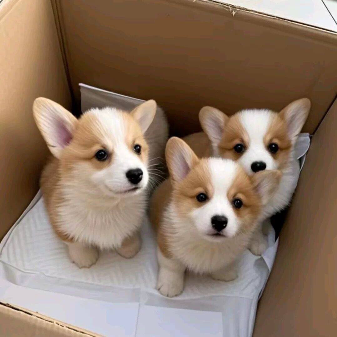 柯基纯种幼犬活物黄白花小狗狗黑白三色帅气小短腿陪伴狗不掉毛狗
