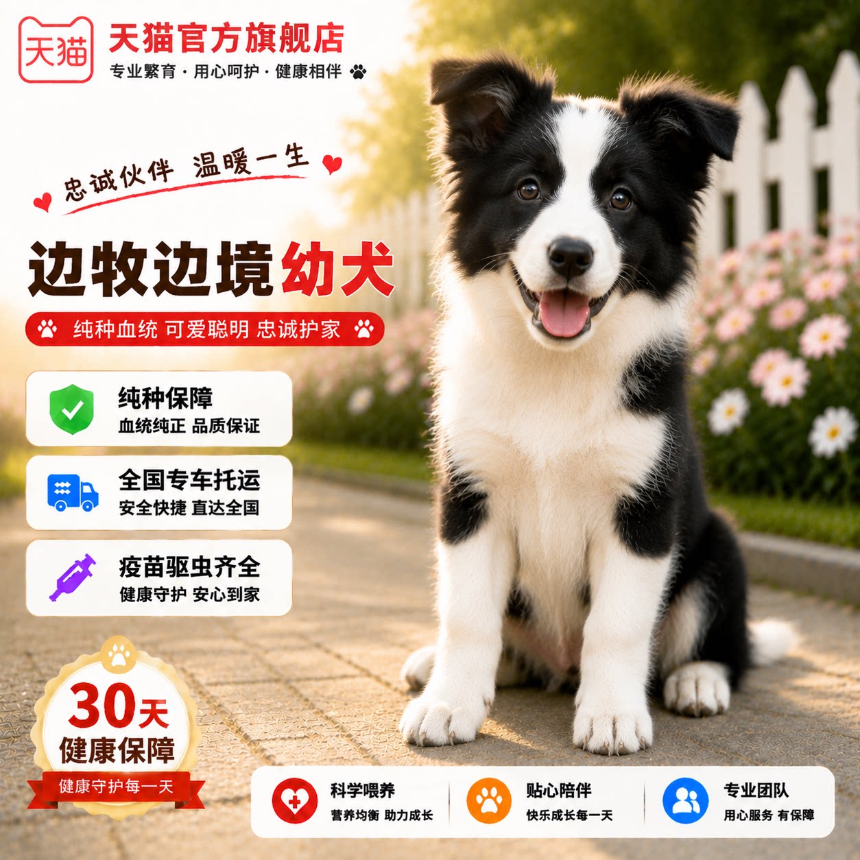 活体黑白陨石金边中型犬宠物狗狗