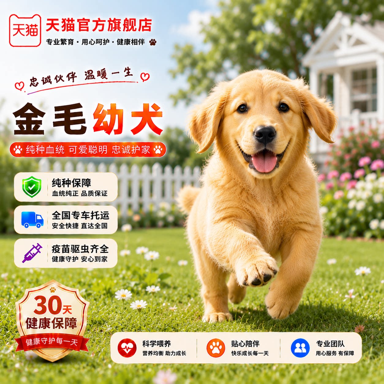 纯种金毛幼犬大骨架小温顺狗聪明