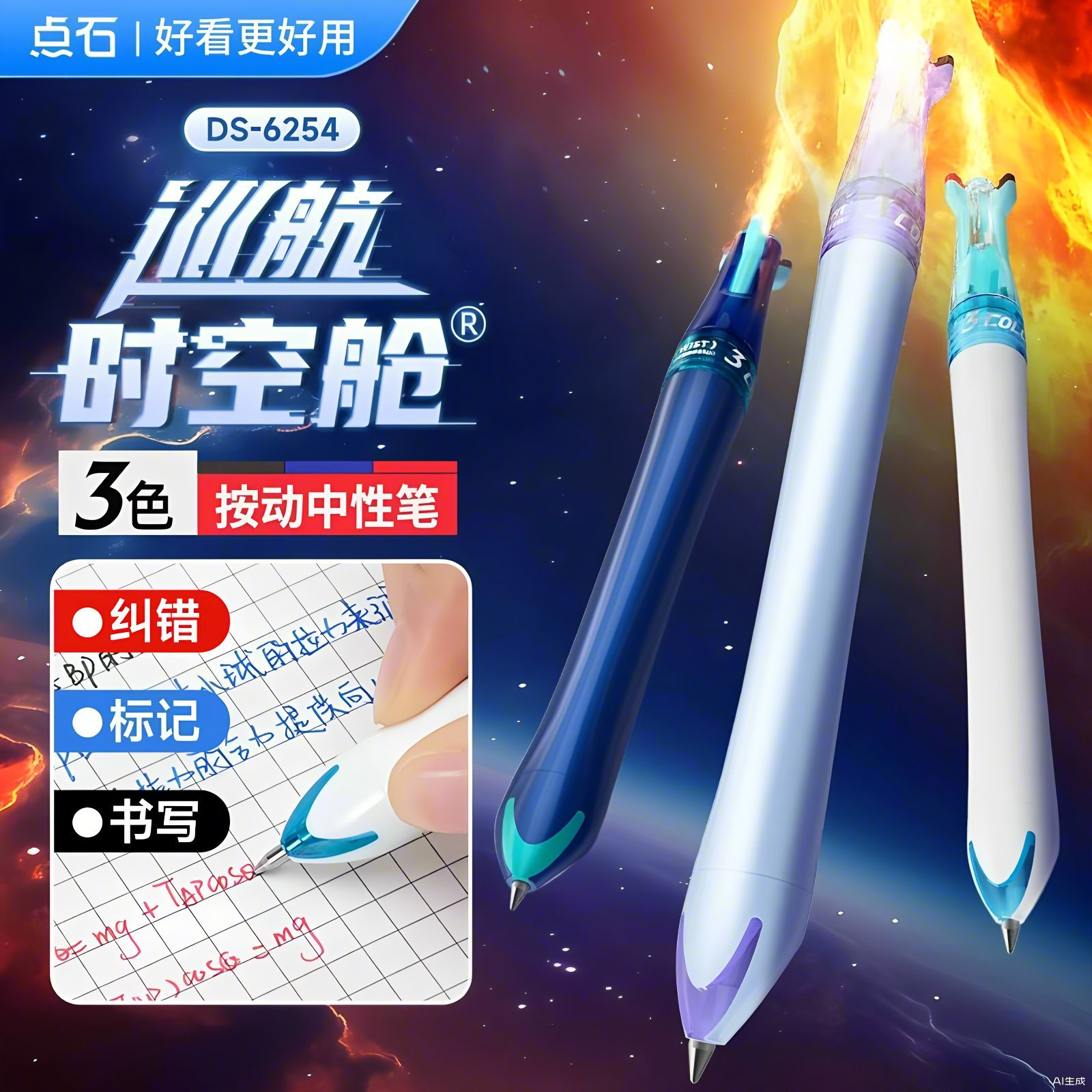 点石制笔巡航时空舱中性笔