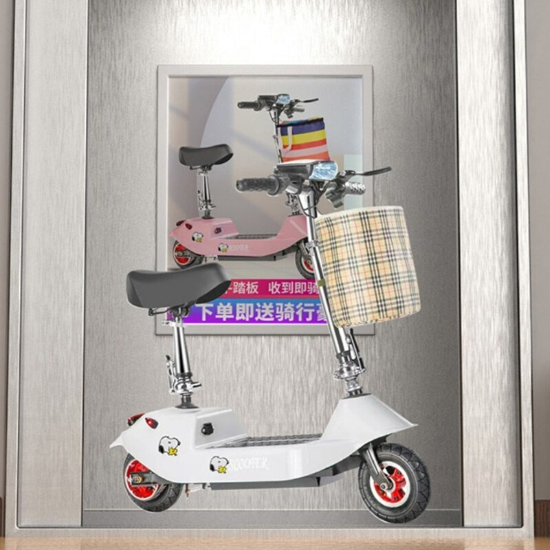 小电动代步迷你可折叠电动车小型女电动带娃车成人单人两轮滑板车