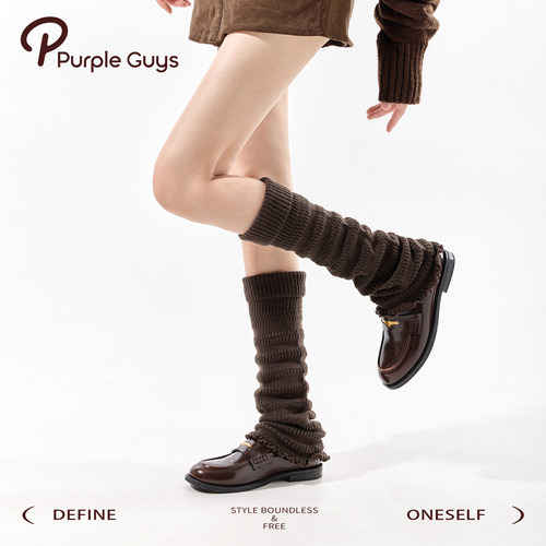 PURPLEGUYS保暖堆堆中筒袜女
