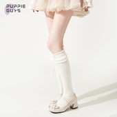 purpleguys蕾丝花边袜子女春夏薄款 洛丽塔日系芭蕾风蝴蝶结小腿袜