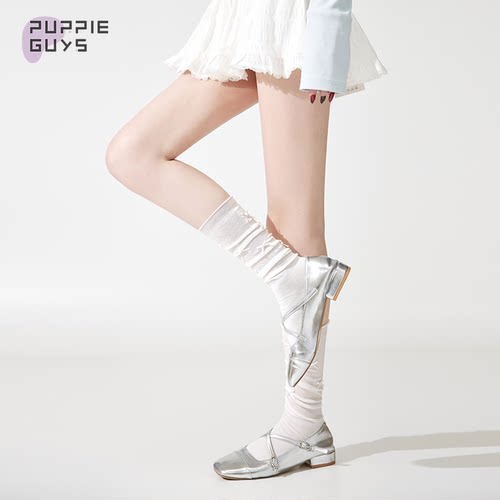 夏季薄款蝴蝶结无骨堆堆小腿袜