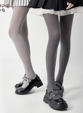 purpleguys灰色丝袜女秋冬日系哑光天鹅绒春秋压力显瘦打底连裤袜