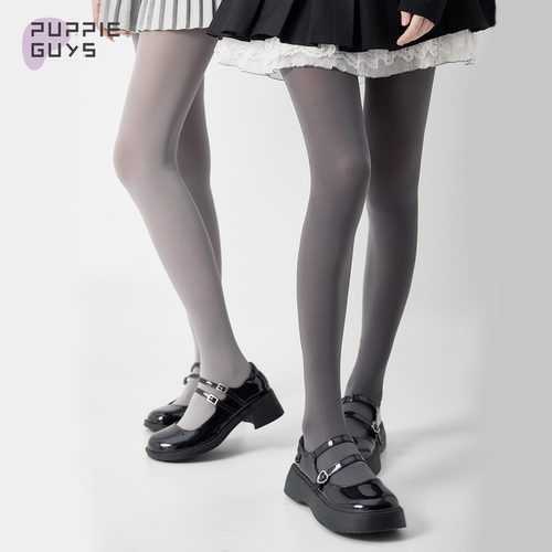 灰色天鹅绒压力打底连裤袜