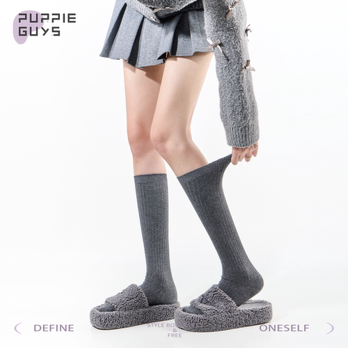 灰色小腿袜子女格雷系jk学院风