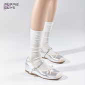 purpleguys小腿白色袜子少女夏季 薄款 镂空网眼jk芭蕾风泡泡堆堆袜