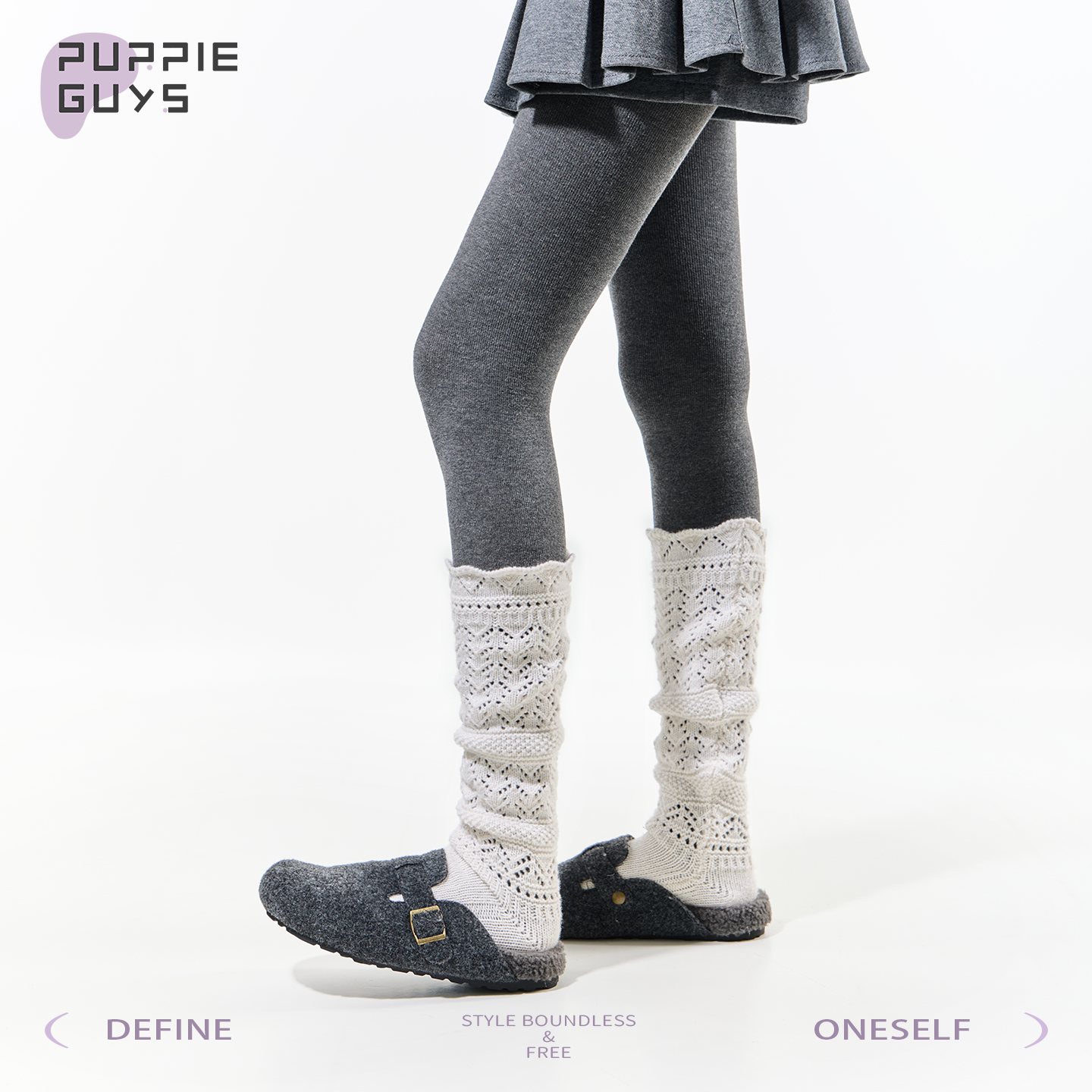 格雷系羊毛小腿堆堆袜叠穿连裤袜