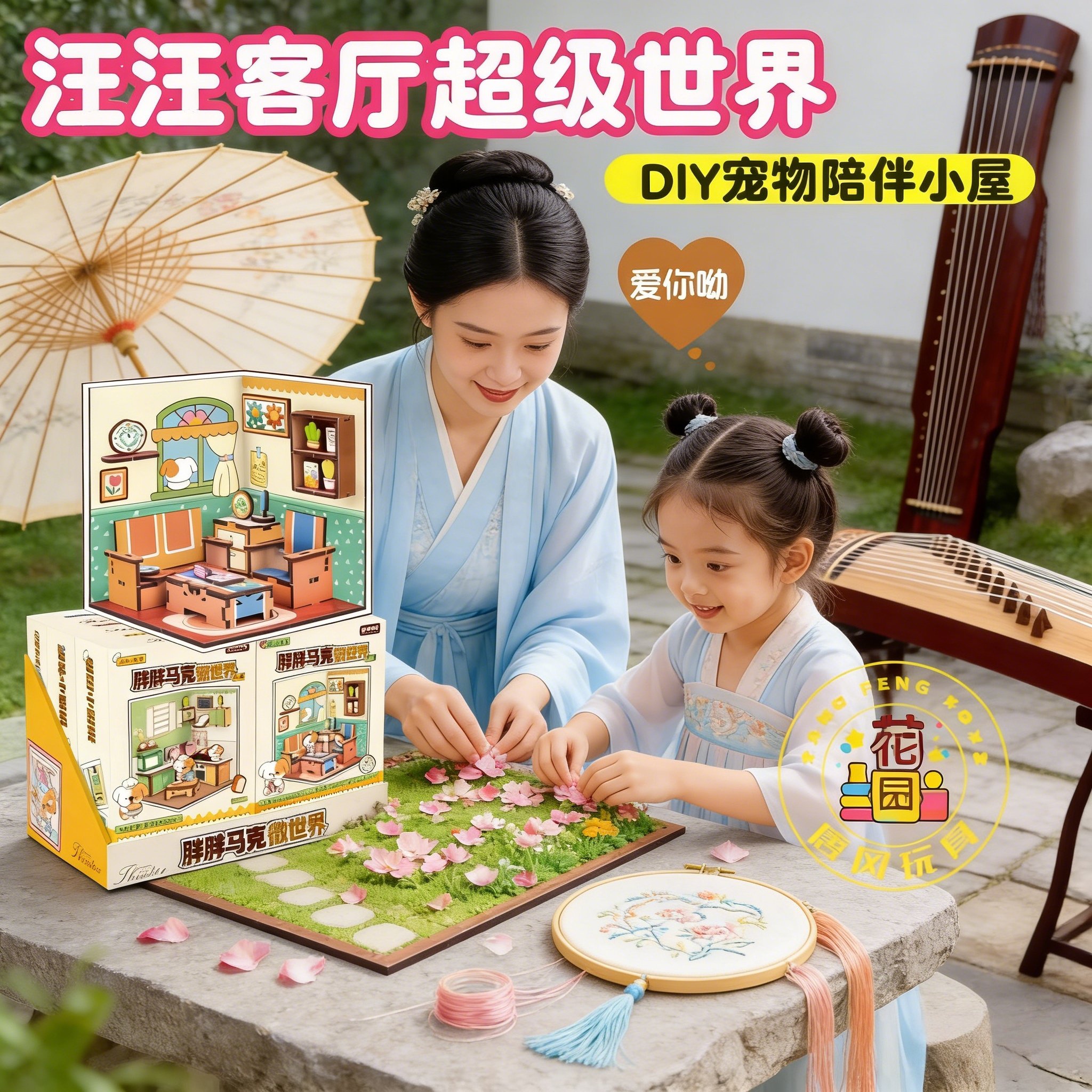 汪汪客厅超级世界DIY木质拼装模型中国风手工小屋彩盒装,玩具/童车/益智/积木/模型,建筑/DIY小屋/拼装模型,淘宝优惠券,粉丝福利购,淘宝优惠卷