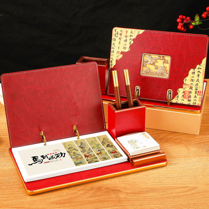 台历定制logo商务企业办公日历创意多功能带笔筒礼盒桌历摆件计划记事本可订制烫金广告中国风2026年皮架周历