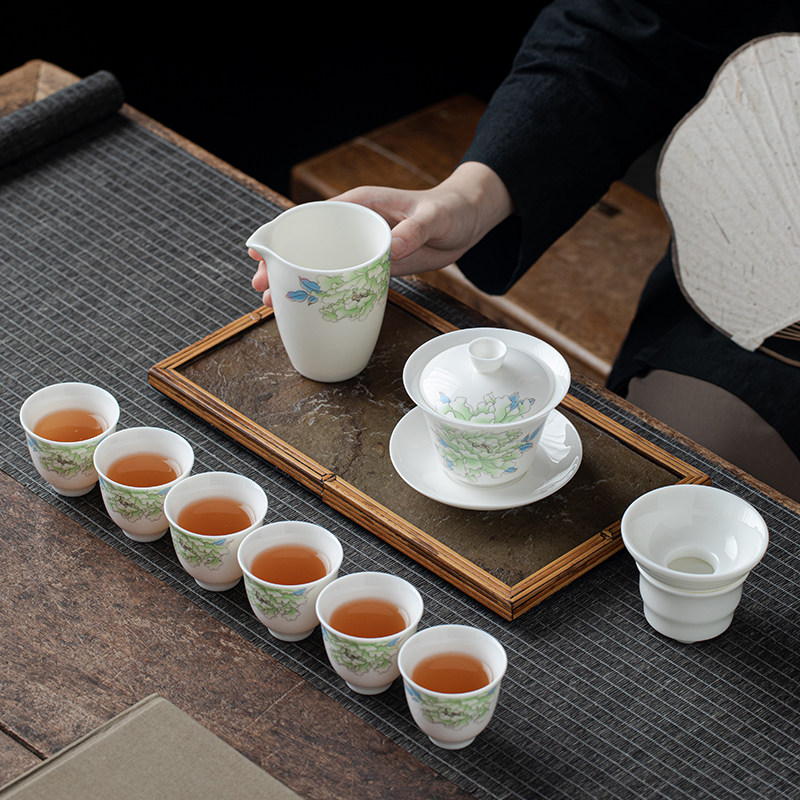 德化羊脂玉功夫茶具套装