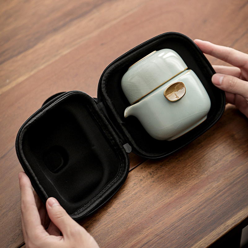 汝窑便携式旅行茶具套装