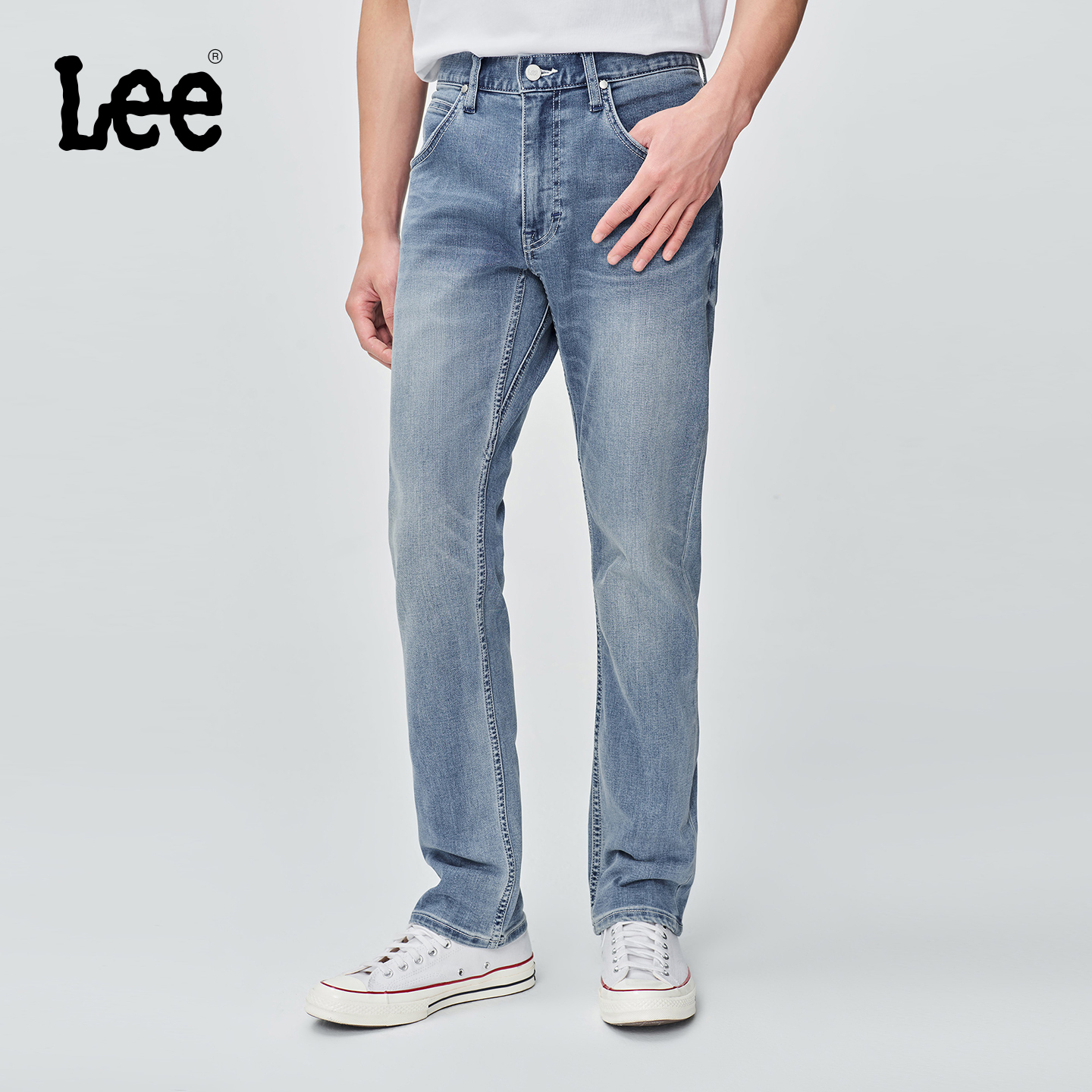 Lee726标准直筒浅蓝色牛仔裤