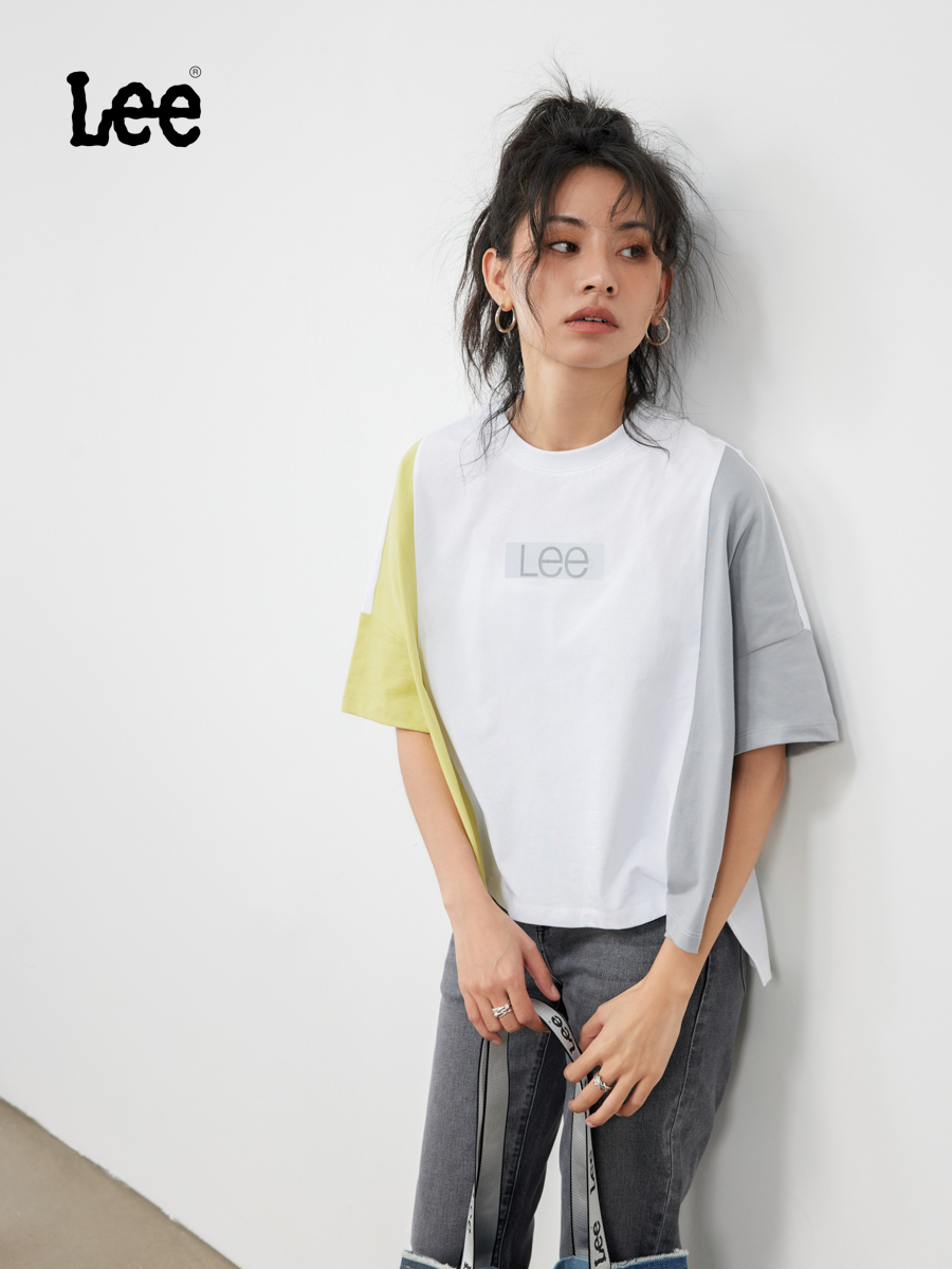 Lee短袖休闲常规拼色圆领