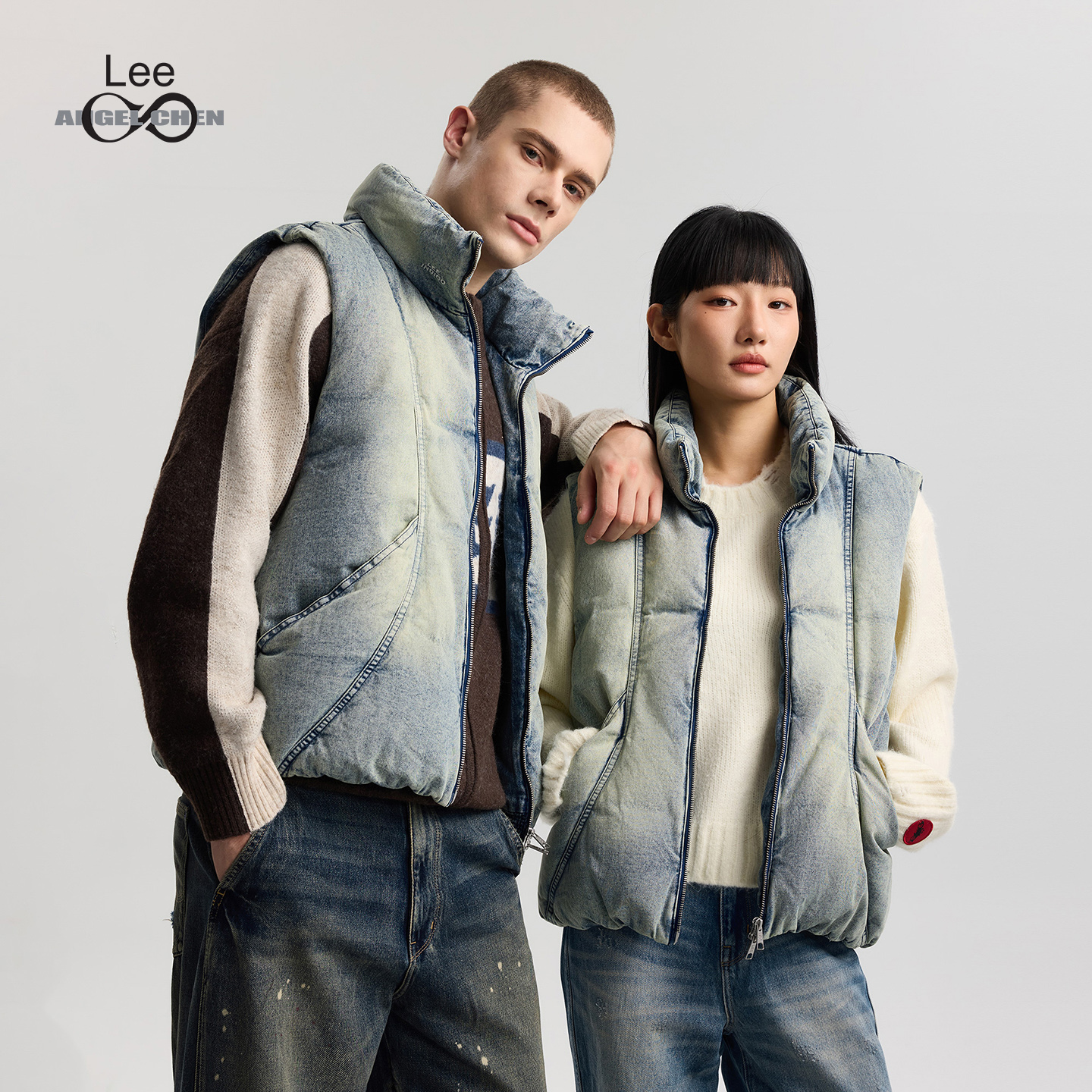 Lee IndiGO × ANGEL CHEN联名商场款25冬新男女款羽绒服背心