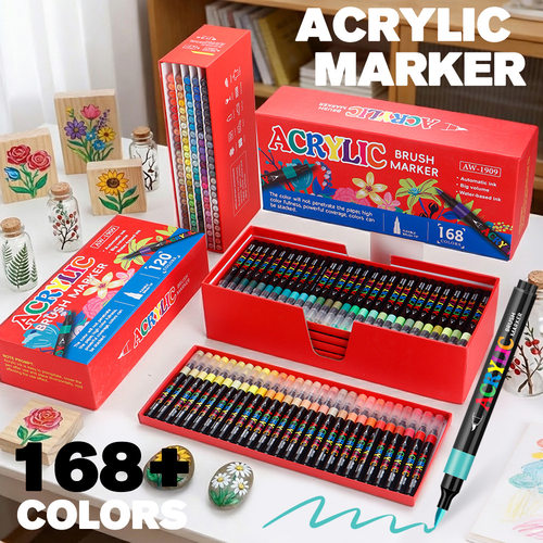168 color marker pen set, large capacity handheld brush