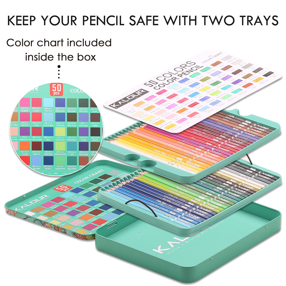 50 Color Lead Professional Art Color Lead Brush Set Oil