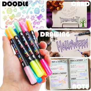 Fluorescent Line Double cards轮廓荧光笔 for greeting Pen DIY