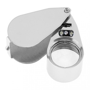 Magnifying Glass Jewelry Loupe 40x Diamond Lamp Uv-Light Fol