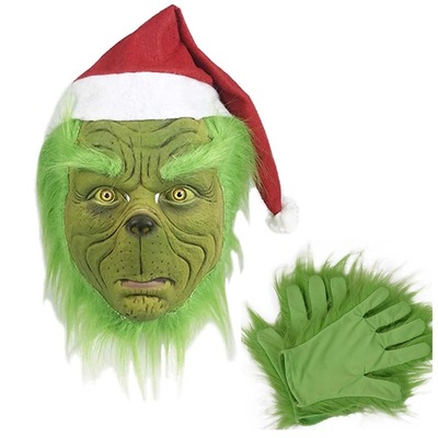Christmas Grinch costume set圣诞怪杰格林奇扮演服套装绿毛怪