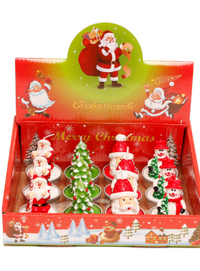 12pcs gift box set Christmas candles Christmas tree tea wax