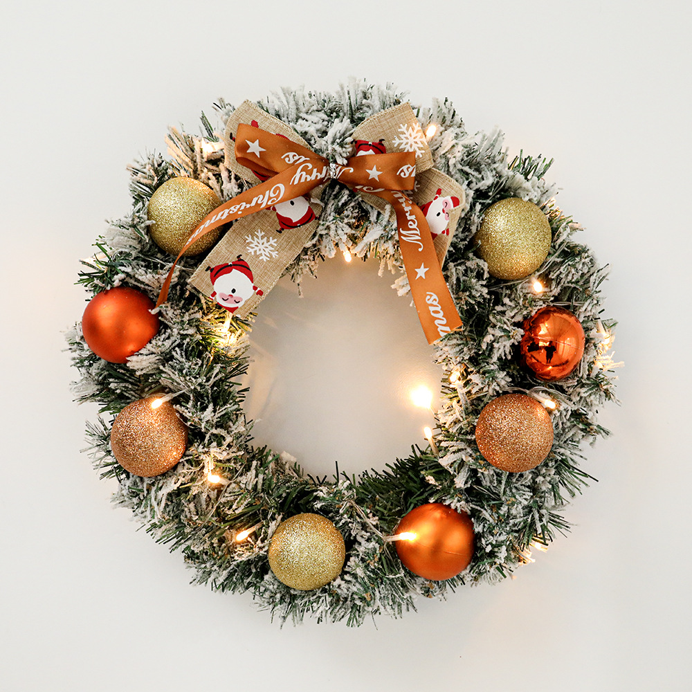 New Christmas wreath 30/40cm plush Christmas wreath圣诞花环