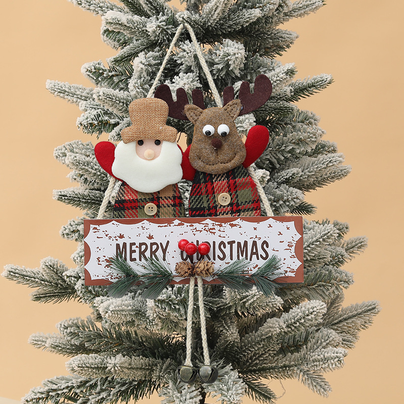Cartoon Santa Claus Elk English Letter Hanging Bell Ornament