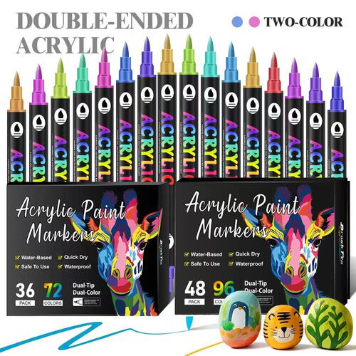 Hot selling 168 double headed marker pen双头双色丙烯马克笔