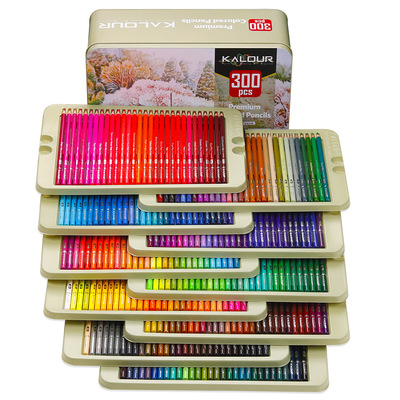 New 300 color iron boxed colored pencil set彩铅绘画套装