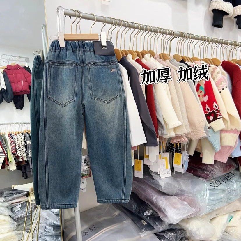 男童加绒牛仔裤冬季一体绒裤子潮