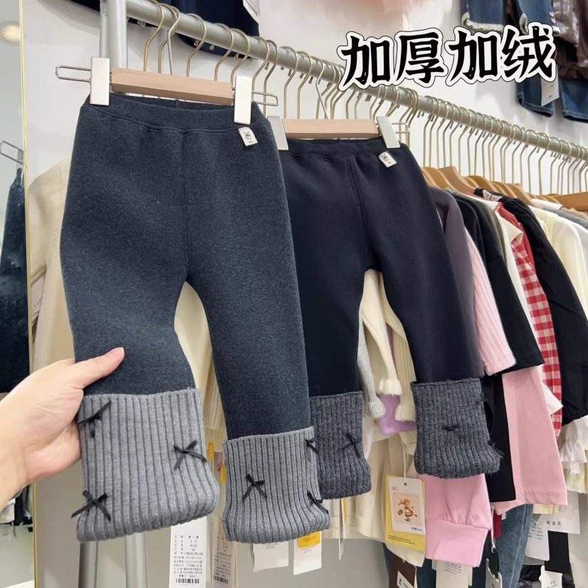 不起球女童加厚加绒堆堆袜打底裤
