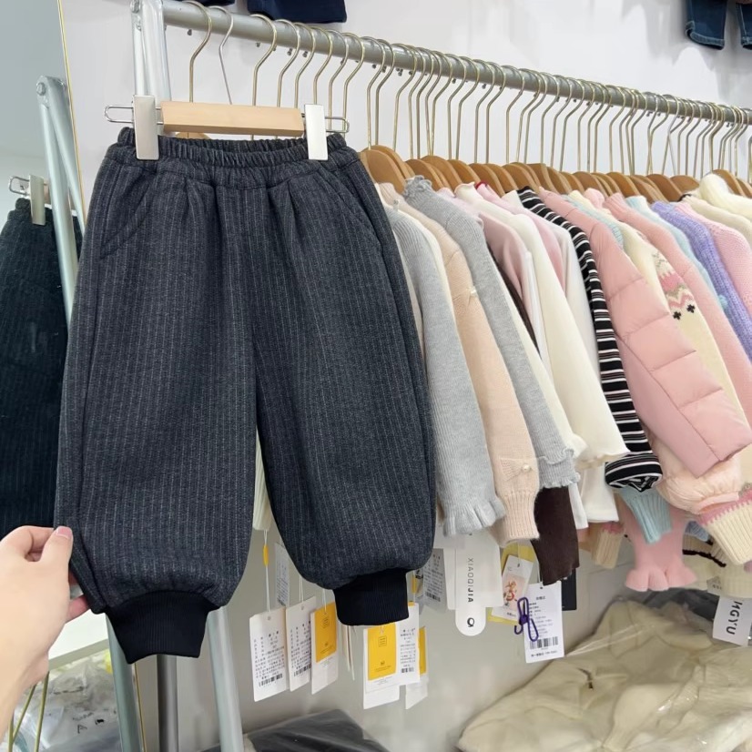 儿童加绒休闲裤冬季一体绒裤子潮