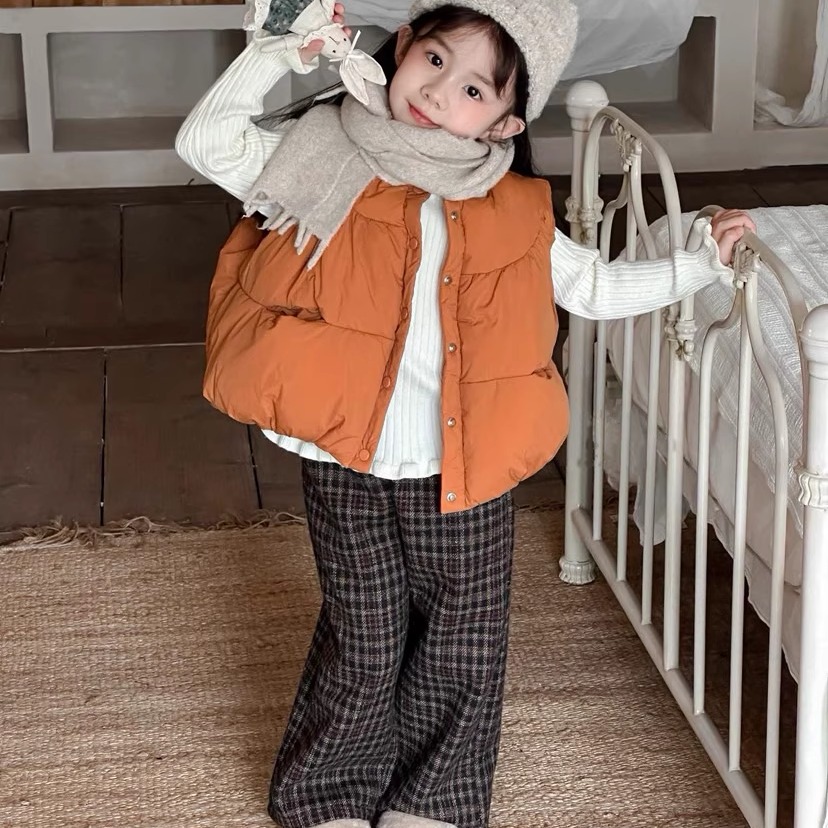 女童套装冬季韩版保暖马甲三件套