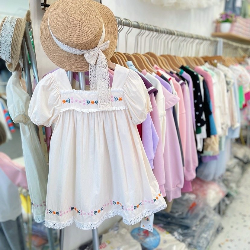 女童短袖连衣裙夏季纯棉小童裙子森系精致绣花女孩夏天棉布裙洋气