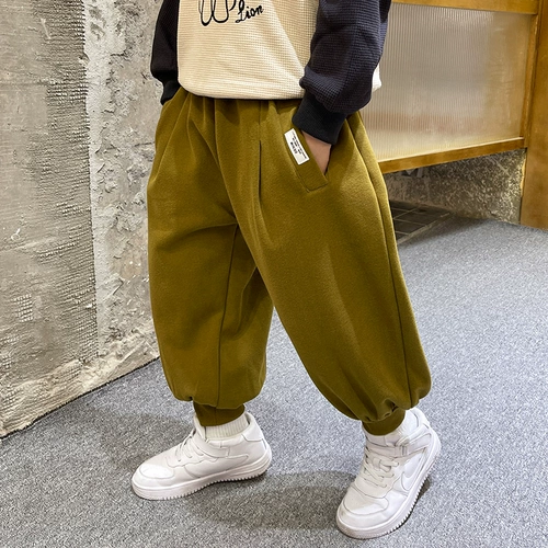 Зимние детские штаны для мальчиков для отдыха, коллекция 2023, свободный крой, в западном стиле