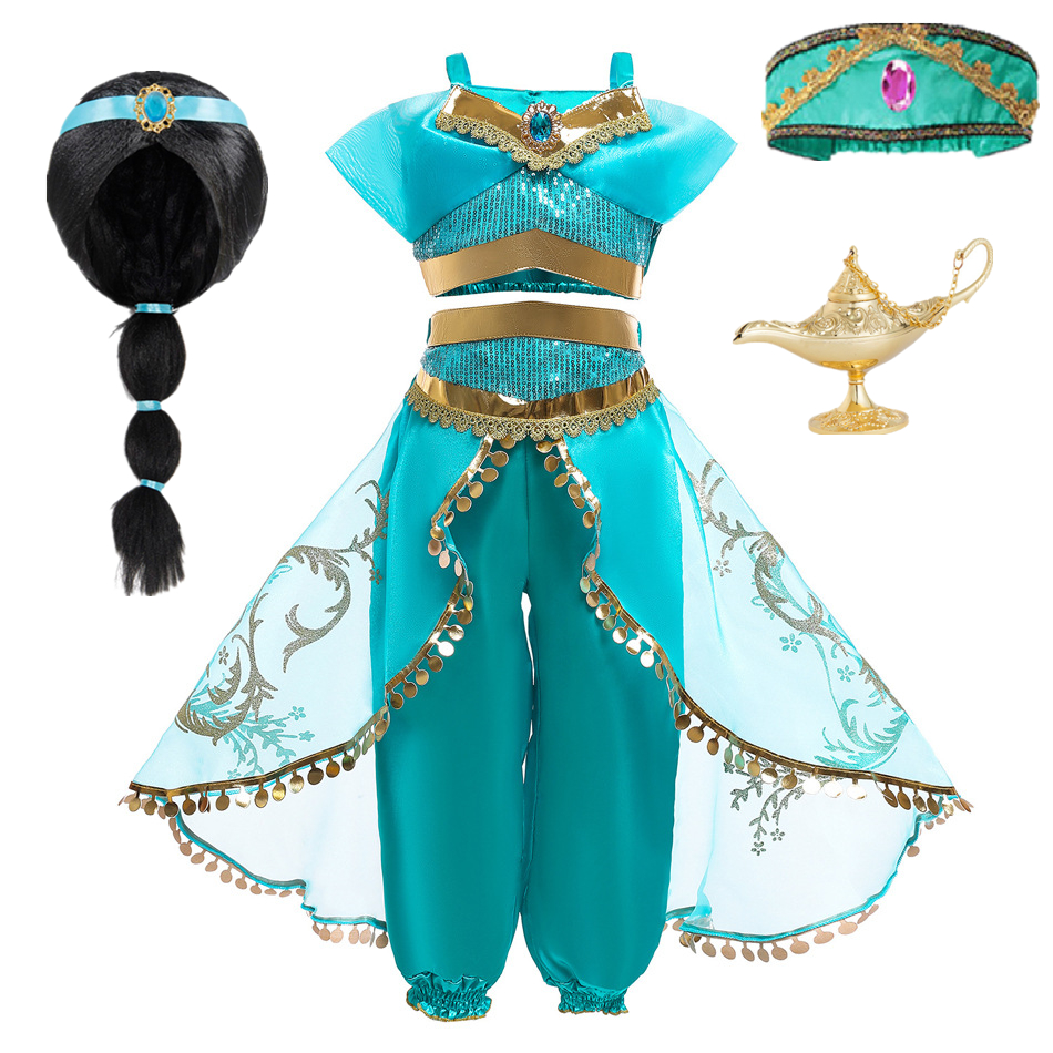 茉莉公主裙女童阿拉丁神灯绿色