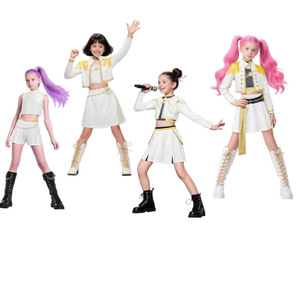 恶魔猎人服装流行歌手3D印花女装童装套装儿童连衣裙新款演出服