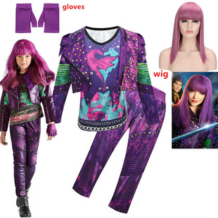 万圣节服装后裔mal evie角色扮演迪士尼星光继承者cos儿童造型服