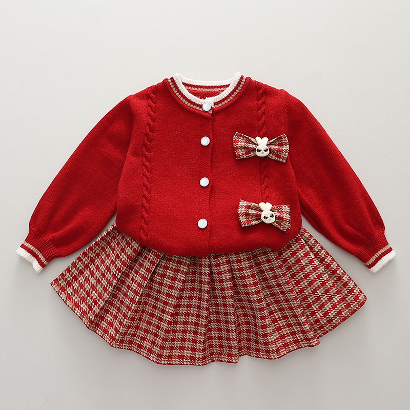 女童连衣裙女宝宝针织裙子