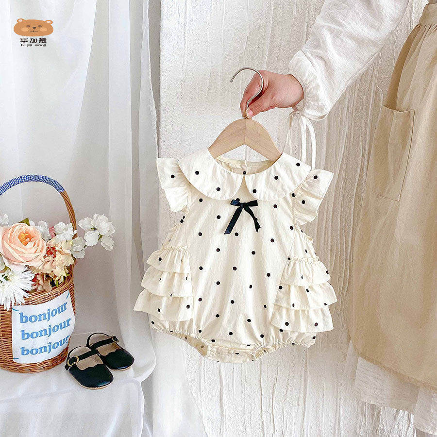 婴儿衣服夏装女宝宝夏日多巴胺穿搭小月龄连体包屁可爱哈衣裙一岁