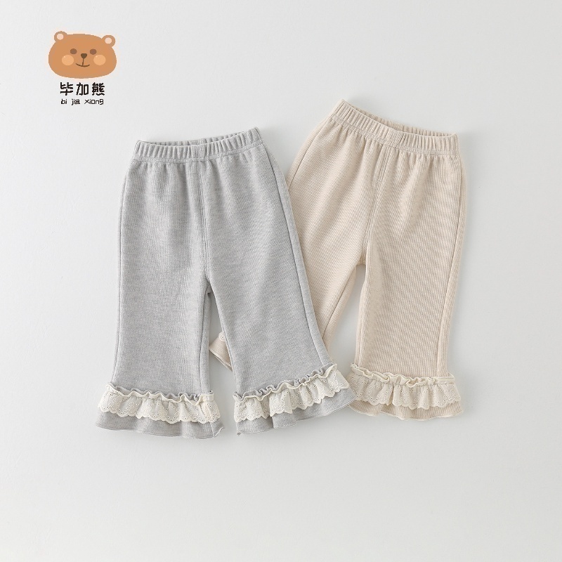 女童喇叭裤春秋季甜美蝴蝶结