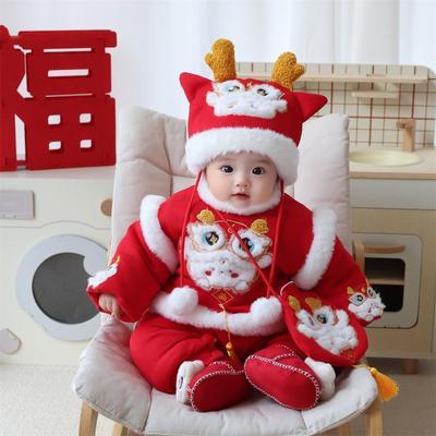 婴儿衣服冬装周岁礼服连体衣