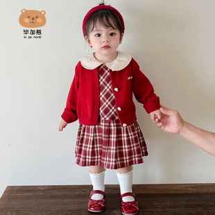 裙公主裙 儿童衣服女宝宝周岁礼服一岁套装 女童秋装 连衣裙2025新款