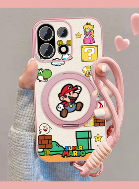 适用一加15手机壳女卡通马里奥1+13t新款挂绳1+12磁吸外壳11小羊皮10pro保护套9r全包9pro防摔oneplus动漫