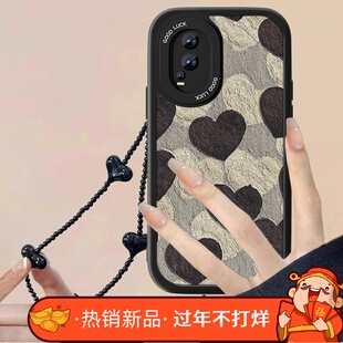 适用黑白爱心iqooneo7手机壳小羊皮NEO7se新款竞速版硅胶vivoiq00neo6se网红IQOOneo6男防摔油画高级感套