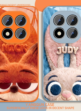 适用狐狸尼克红米note15手机壳女卡通Redminote15pro新款高颜值note15pro+可爱玻璃保护套全包防摔挂绳外壳