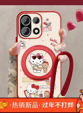 适用凯蒂猫咪一加15手机壳女可爱1+13t新款挂绳1+12支架11小羊皮10pro保护套9r全包9pro防摔oneplus卡通