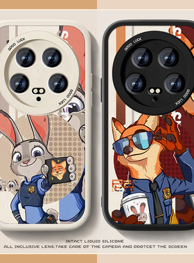 适用尼克朱迪小米14ultra手机壳新款MI14pro女小羊皮por卡通mi13s至尊纪念版pr0情侣男动物城防摔创意小众套